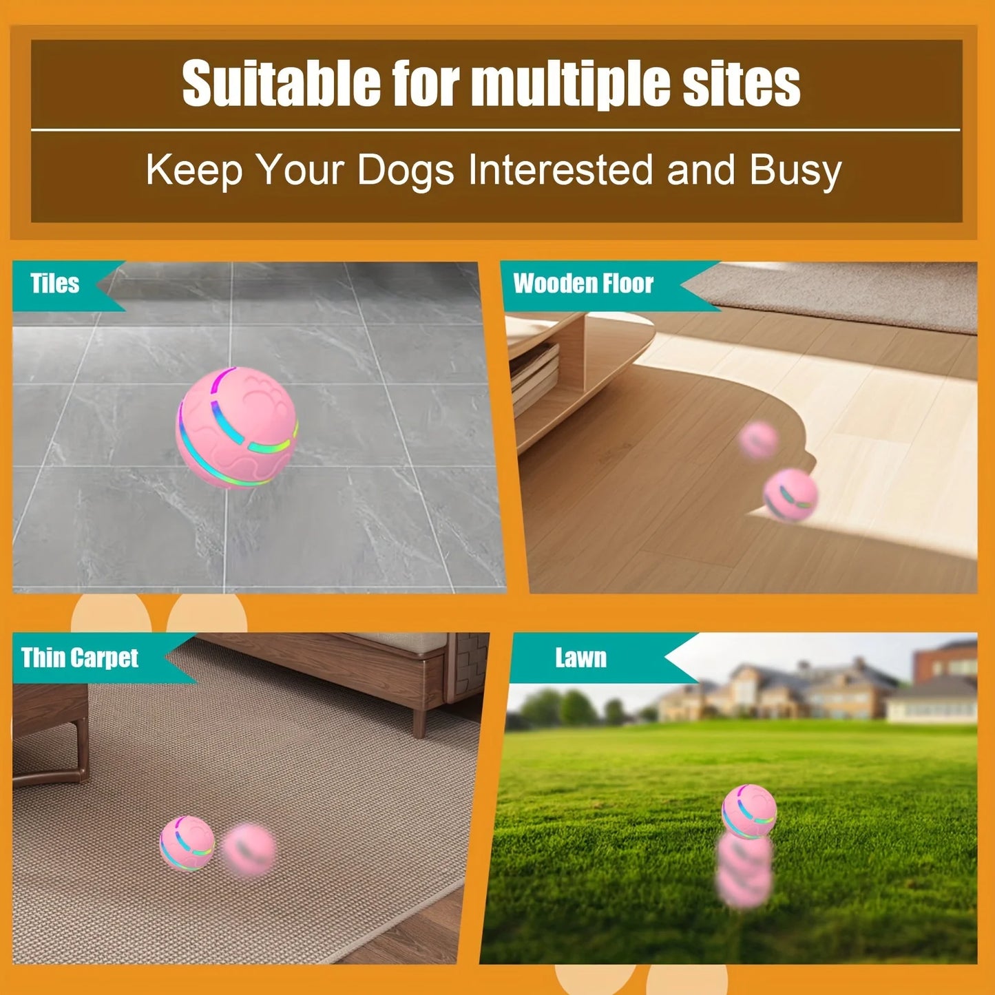 1 Interactive Pet Ball. Automatic LED Flashing Motion Toy, Perfect for Playtime