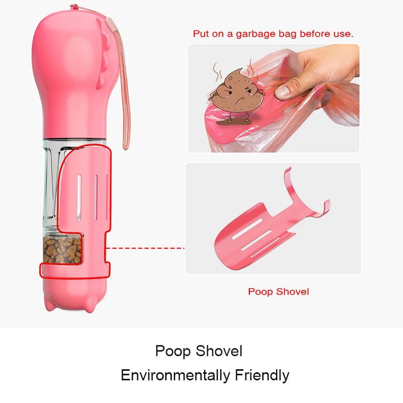 3 in1 Dog Water Bottle Food Feeder