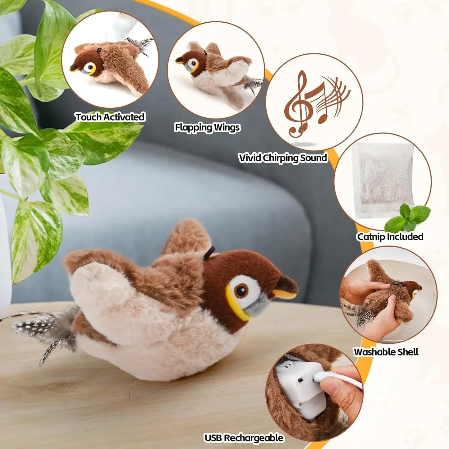Flying Bird Cat Toy Interactive Cat