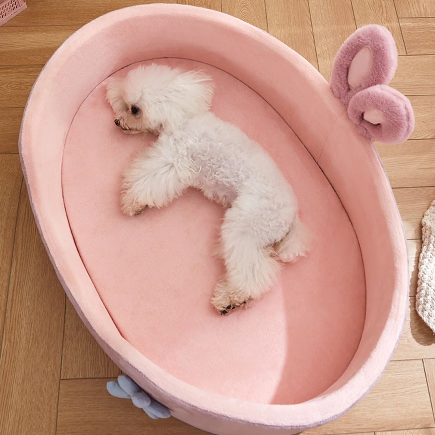 Fluffy Bunny Pet Bed – Soft, Cute & Cozy!
