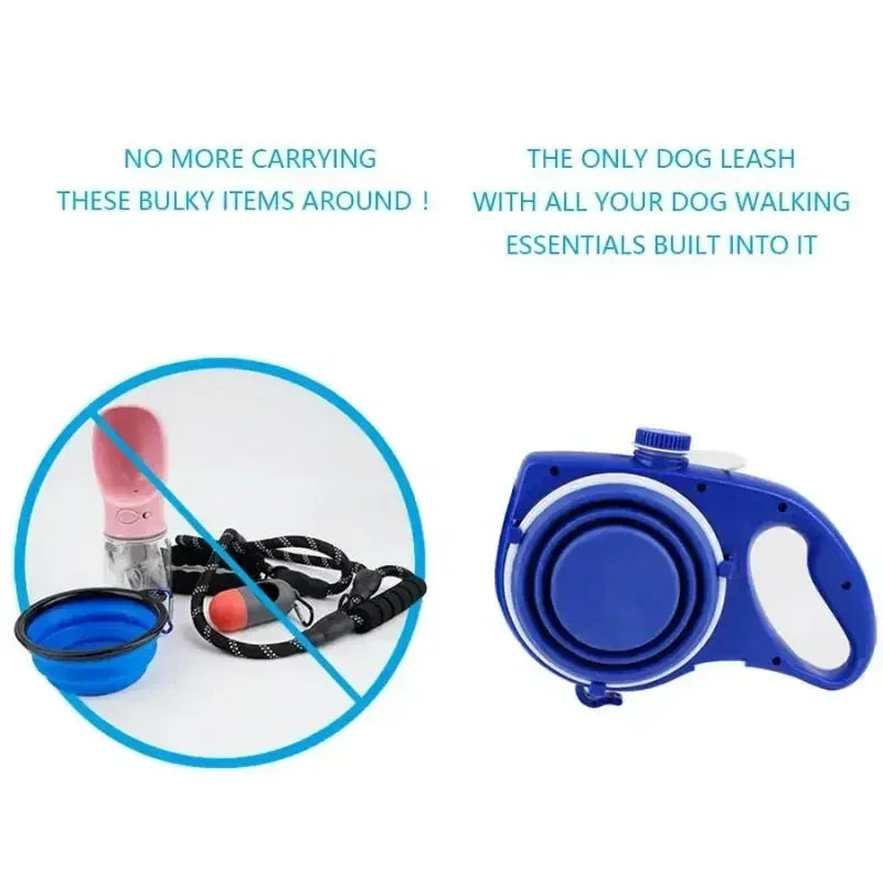 4 In 1 Retractable Kettle Dog Leash