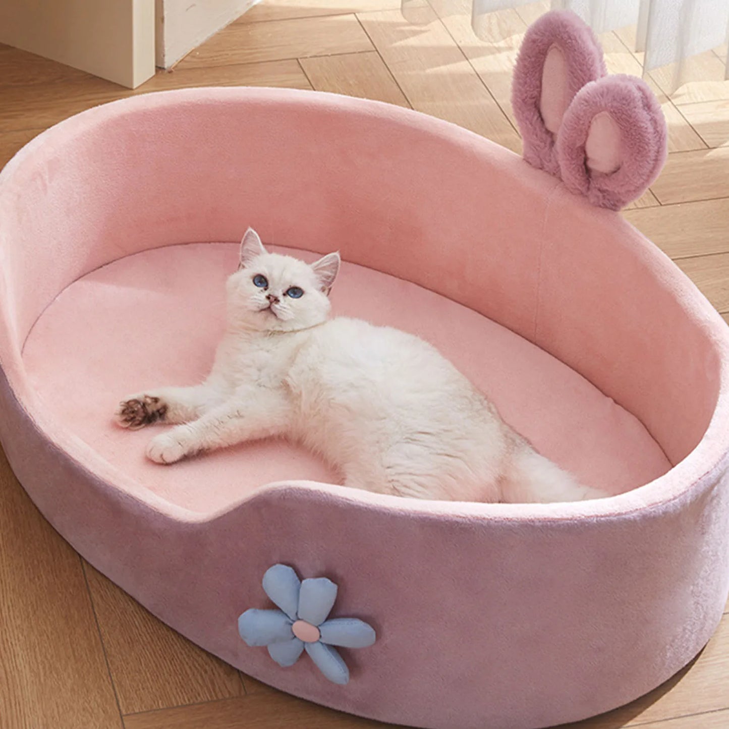 Fluffy Bunny Pet Bed – Soft, Cute & Cozy!