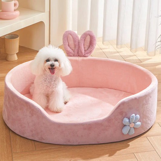Fluffy Bunny Pet Bed – Soft, Cute & Cozy!
