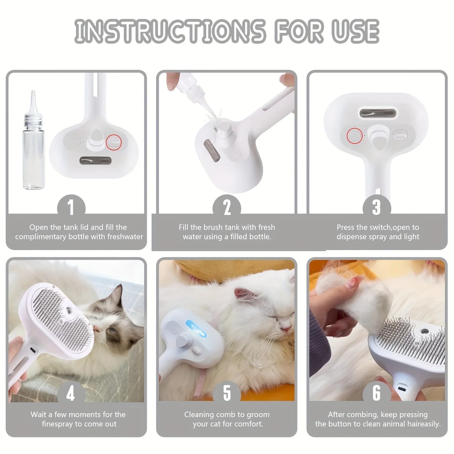 New Pet Spray Cat Comb Dog Hair